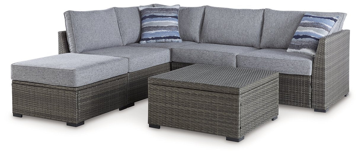 Petal Road Outdoor Loveseat Sectional/Ottoman/Table Set (Set of 4)