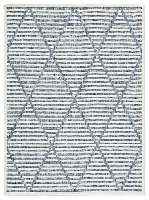 Finnlett Cream/Blue 5'3" x 7' Rug image