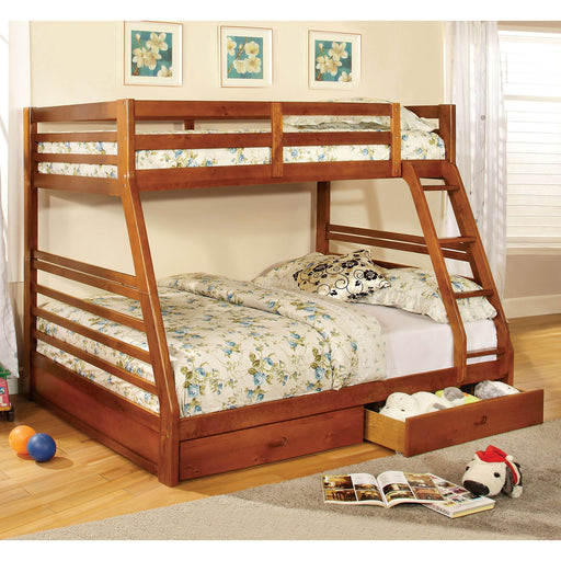 California III Oak Twin/Full Bunk Bed w/ 2 Drawers image