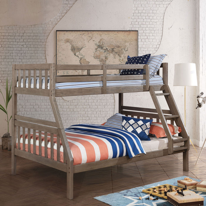 Emilie Wire-Brushed Warm Gray Twin/ Full Bunk Bed image