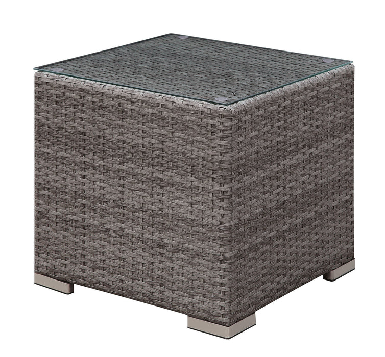 SOMANI Light Gray Wicker/Ivory Cushion End Table image