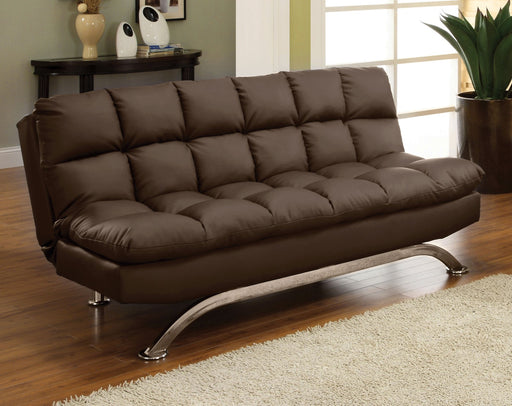 Aristo Dark Brown/Chrome Futon Sofa image