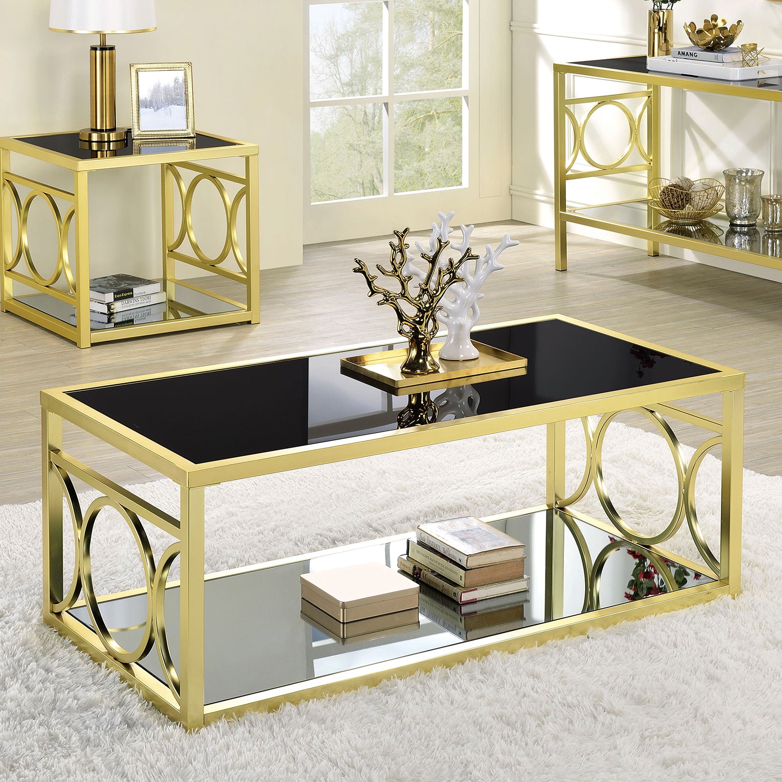RYLEE Coffee Table, Gold | One Stop Furniture
