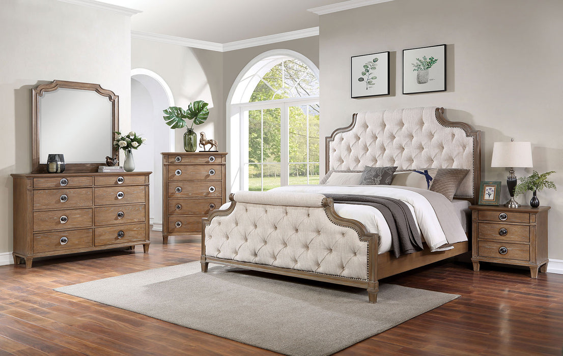 FATIMA E.King Bed, Rustic Natural/Beige image