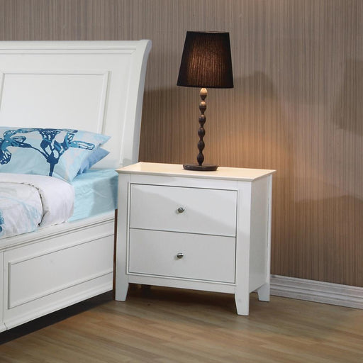 Selena Contemporary White Two Drawer Nightstand image