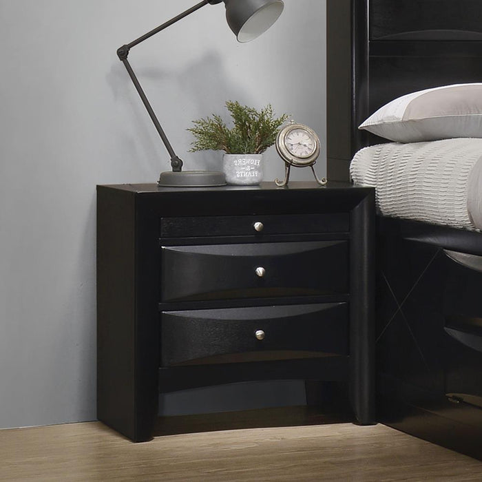 Briana Black Two Drawer Nightstand With Tray image