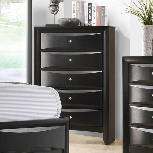 Briana Black Five Drawer Chest image