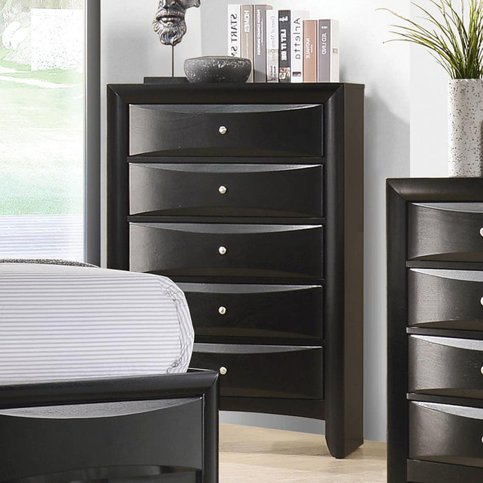 Briana Black Five Drawer Chest image