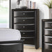 Briana Black Five Drawer Chest image