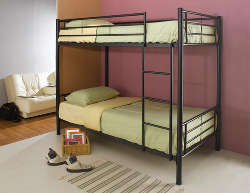 Denley Black Metal Twin Over Twin Bunk Bed image