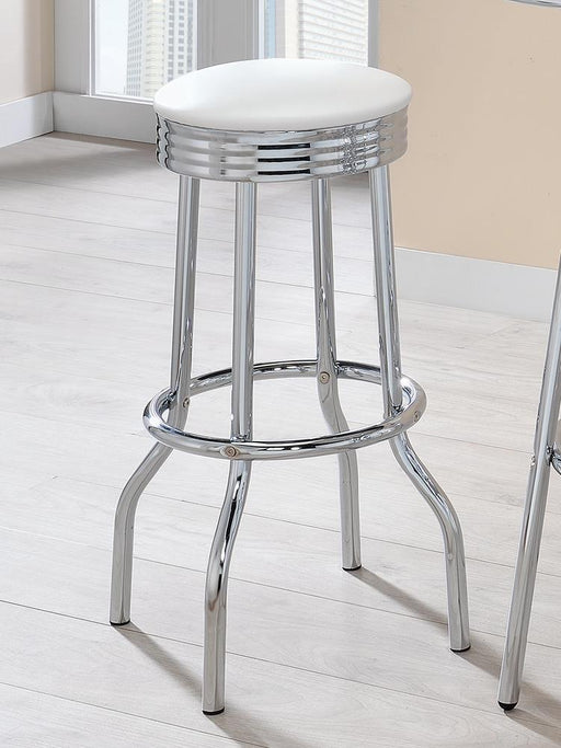 Cleveland Contemporary White Bar Height Stool image