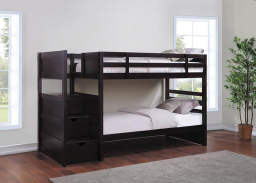 Elliott Transitional Cappuccino Twin over Twin Bunk Bed image