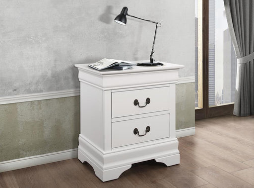 Louis Philippe White Two Drawer Nightstand image