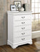 Louis Philippe White Five Drawer Chest image
