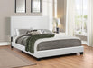Mauve Upholstered Platform White Queen Bed image