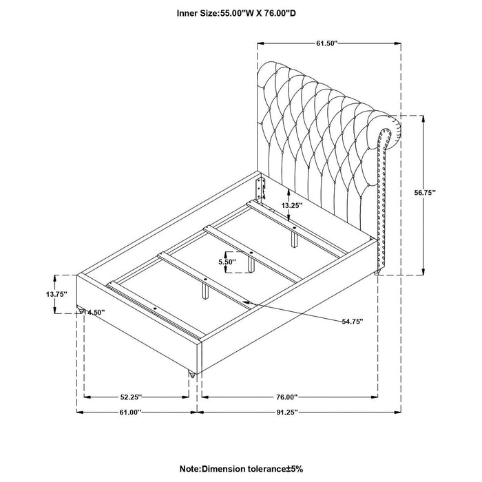Devon Transitional Beige Full Bed image