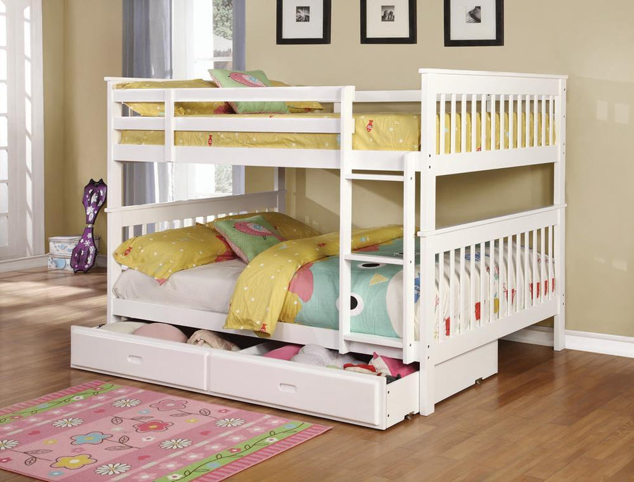 Chapman Traditional White Full over Full Bunk Bed image