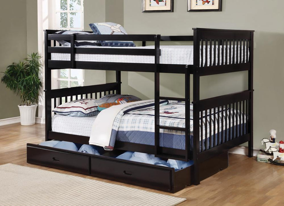 Chapman Traditional Black Full over Full Bunk Bed image