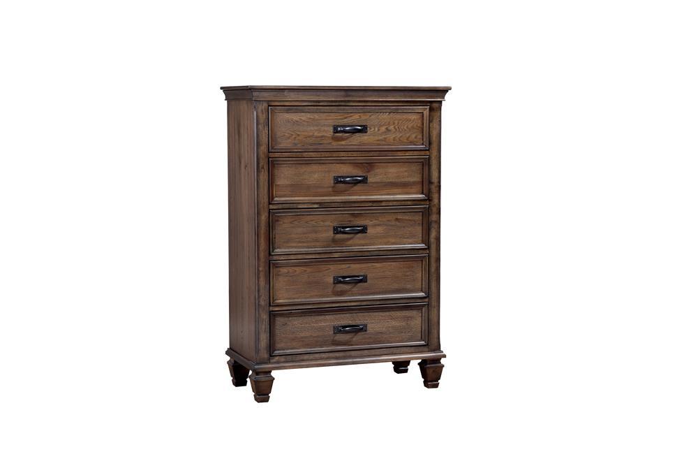 Franco Burnished Oak Five Drawer Chest image