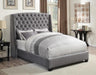Pissarro Transitional Upholstered Grey and Chocolate California King Bed image