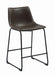 Industrial Brown Faux Leather Counter Height  Stool image