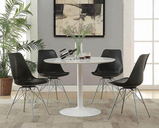Lowry Mid Century Modern White Round Dining Table image