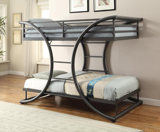 Stephan Contemporary Gunmetal Twin over Twin Bunk Bed image