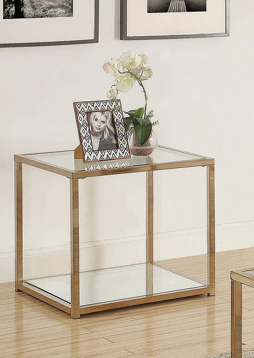 Calantha Modern Chocolate Chrome End Table image