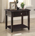 Transitional Walnut One Drawer End Table image