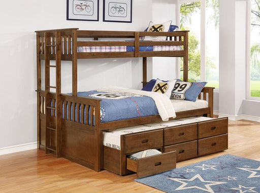 Atkin Weathered Walnut Twin XL over Queen Bunk Bed image
