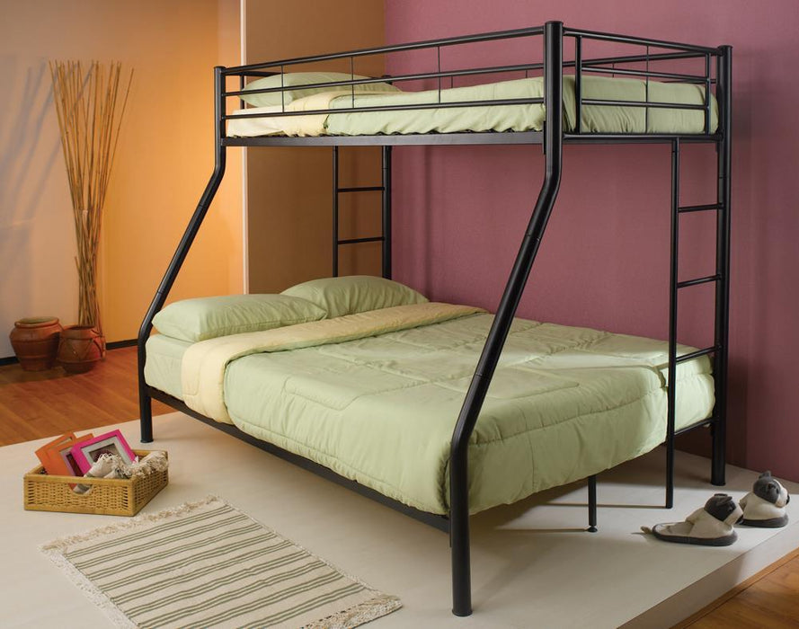 G460062B Contemporary Black Twin Over Full Bunk Bed image