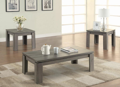 G701686 Occasional Table Sets Contemporary Distressed Grey Three Piece Set image