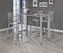 Tolbert Bar Table with Glass Top Chrome image