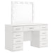 Felicity 9 drawer Vanity Desk with Lighted Mirror Glossy White image