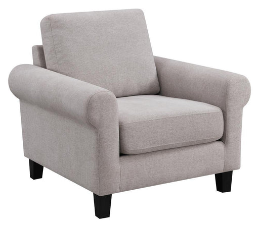 Nadine Upholstered Round Arm Chair Oatmeal image