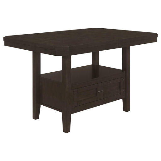 Prentiss Extendable Rectangular Counter Height Table With Butterfly Leaf Cappuccino image