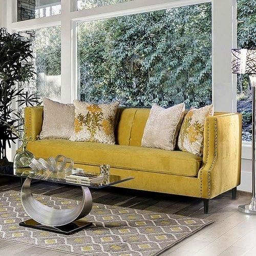 Tegan Royal Yellow/Light Tan Sofa image