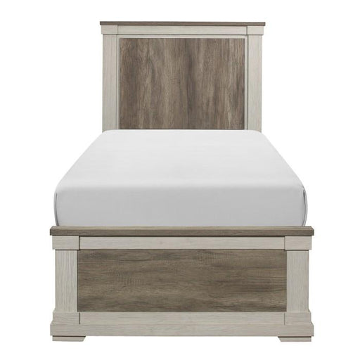 Homelegance Arcadia Twin Panel Bed in White & Weathered Gray 1677T-1* image