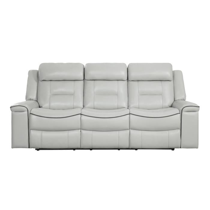 Homelegance Furniture Darwan Double Lay Flat Reclining Sofa in Light Gray image