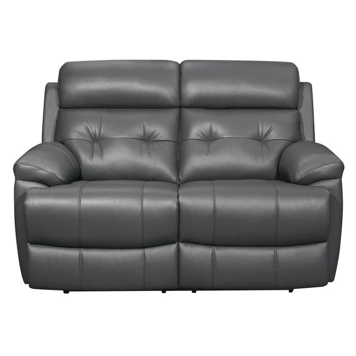 Homelegance Furniture Lambent Double Reclining Loveseat in Dark Gray image