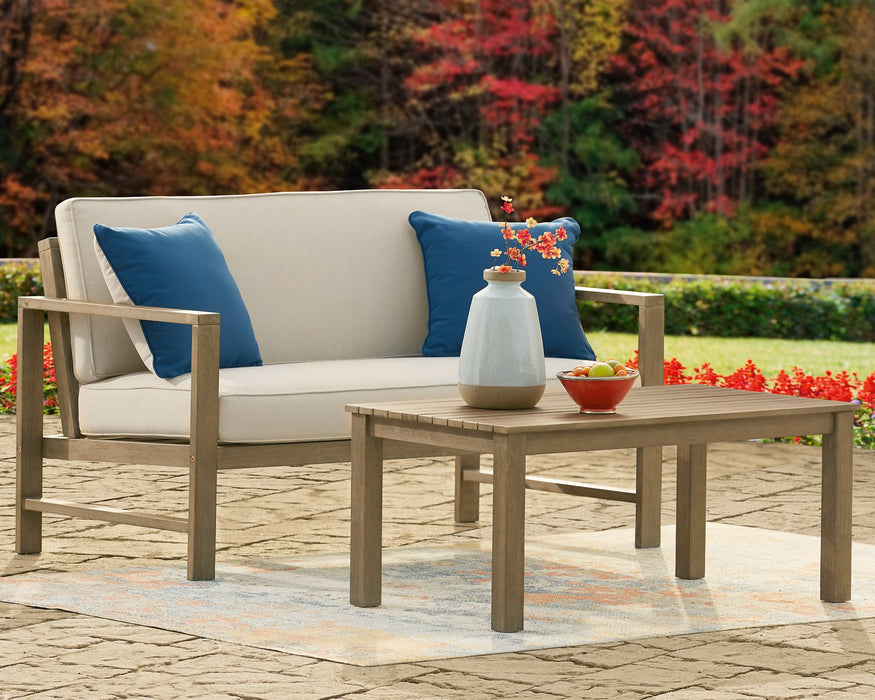 Fynnegan Outdoor Loveseat with Table (Set of 2) image